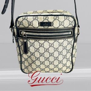 Gucci Front Zip Messenger GG Coated Canvas Small